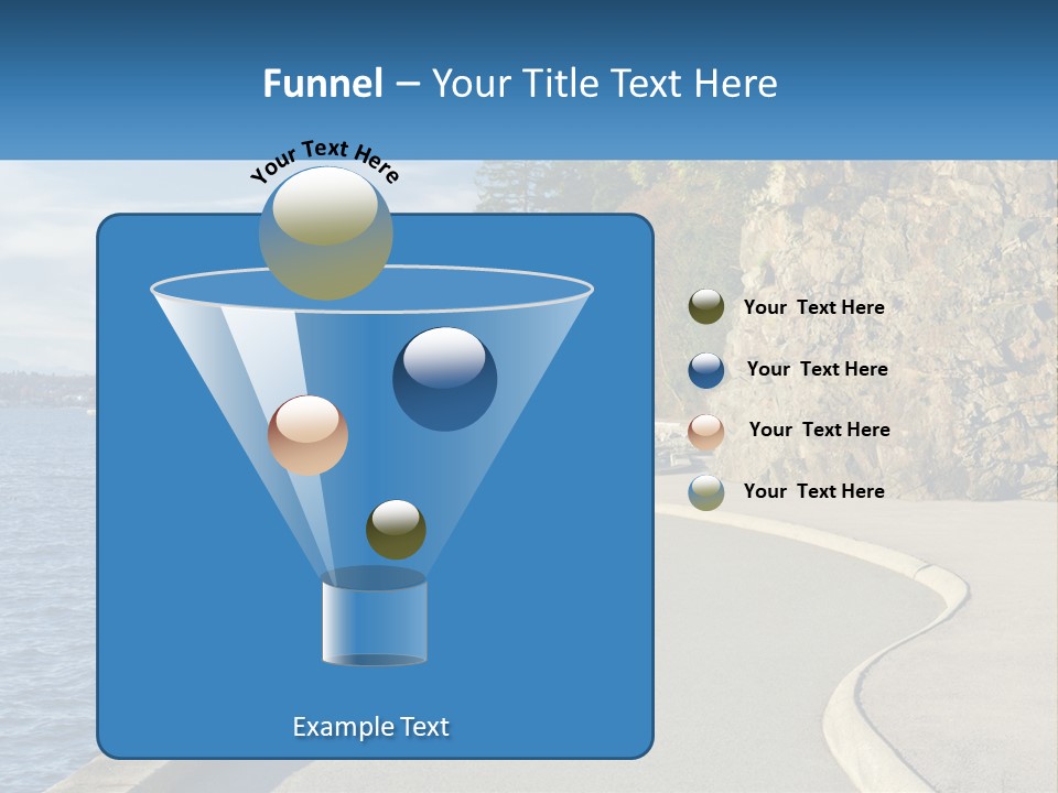 A Paved Road Next To A Body Of Water PowerPoint Template