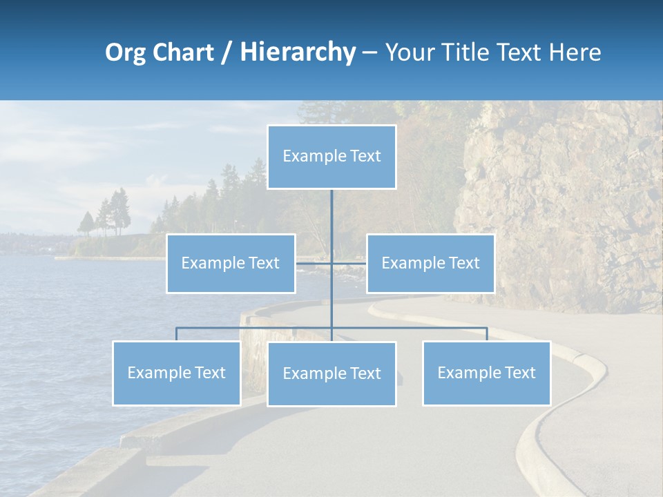 A Paved Road Next To A Body Of Water PowerPoint Template