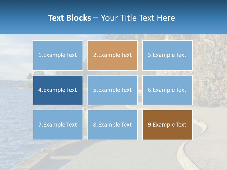 A Paved Road Next To A Body Of Water PowerPoint Template