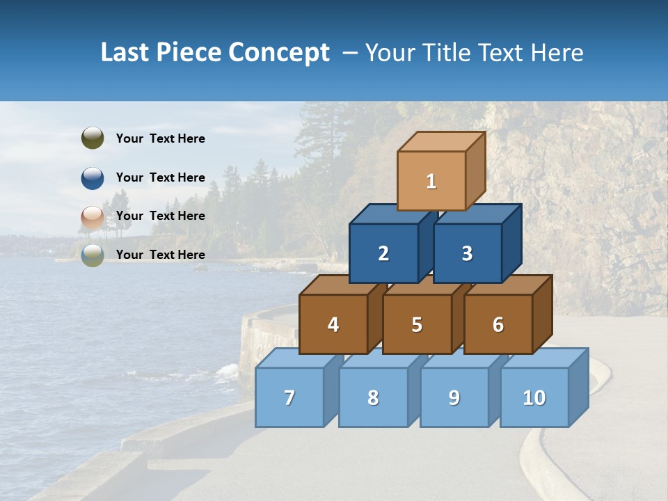 A Paved Road Next To A Body Of Water PowerPoint Template