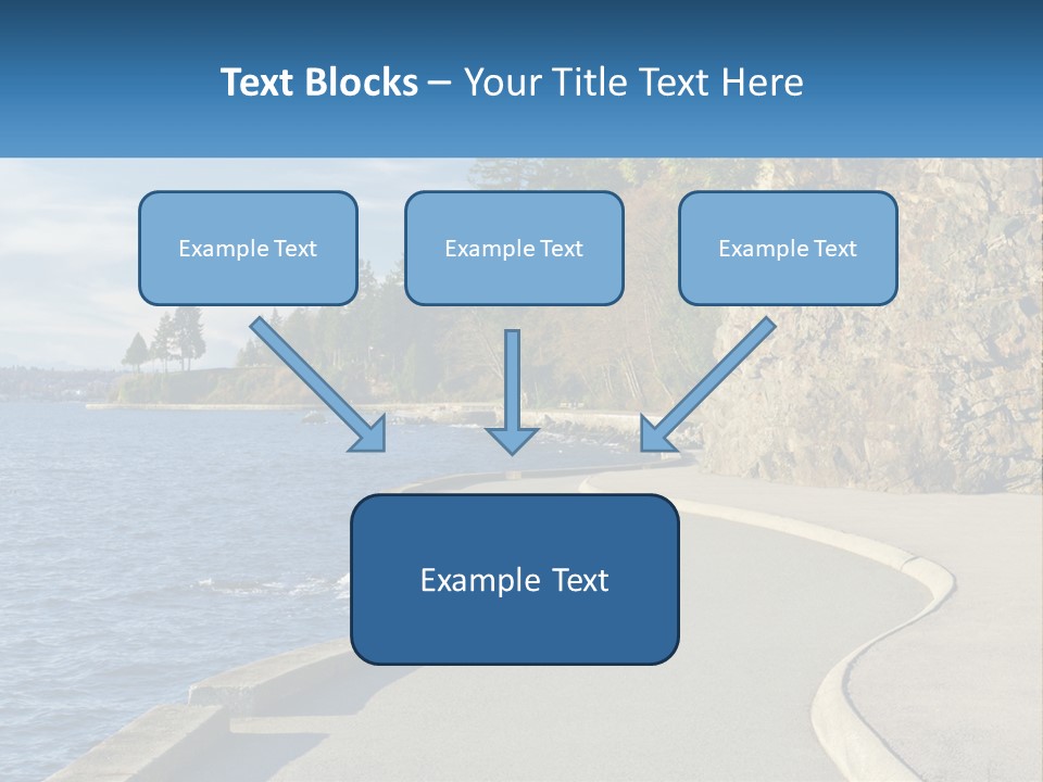 A Paved Road Next To A Body Of Water PowerPoint Template