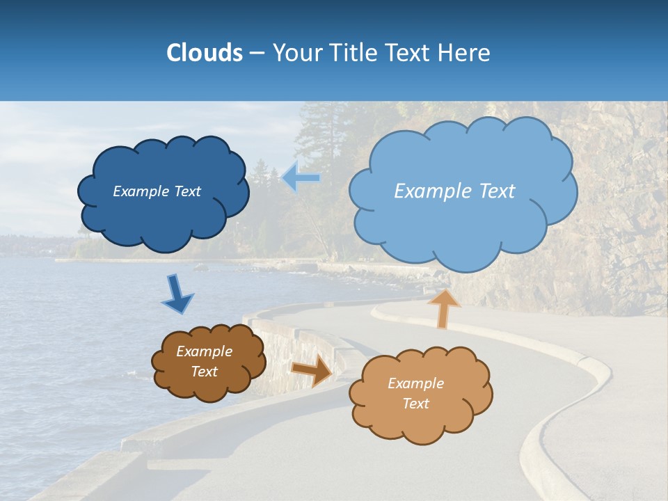 A Paved Road Next To A Body Of Water PowerPoint Template