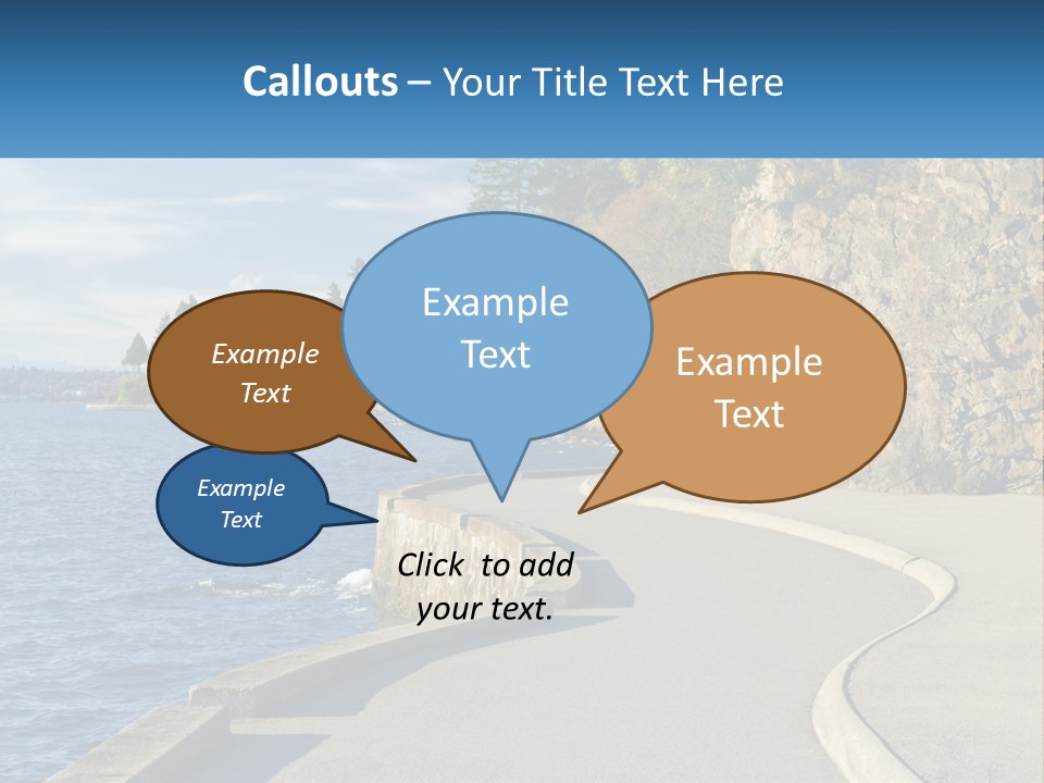 A Paved Road Next To A Body Of Water PowerPoint Template