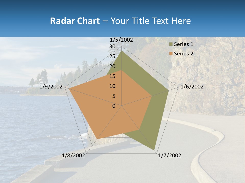A Paved Road Next To A Body Of Water PowerPoint Template