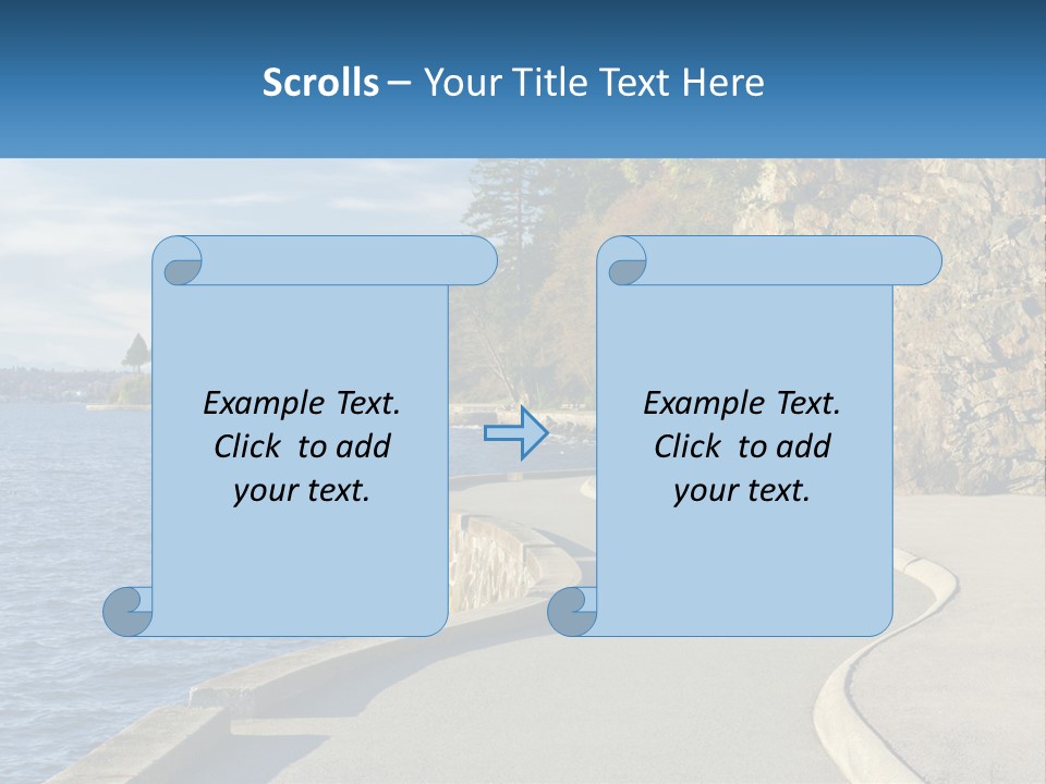 A Paved Road Next To A Body Of Water PowerPoint Template