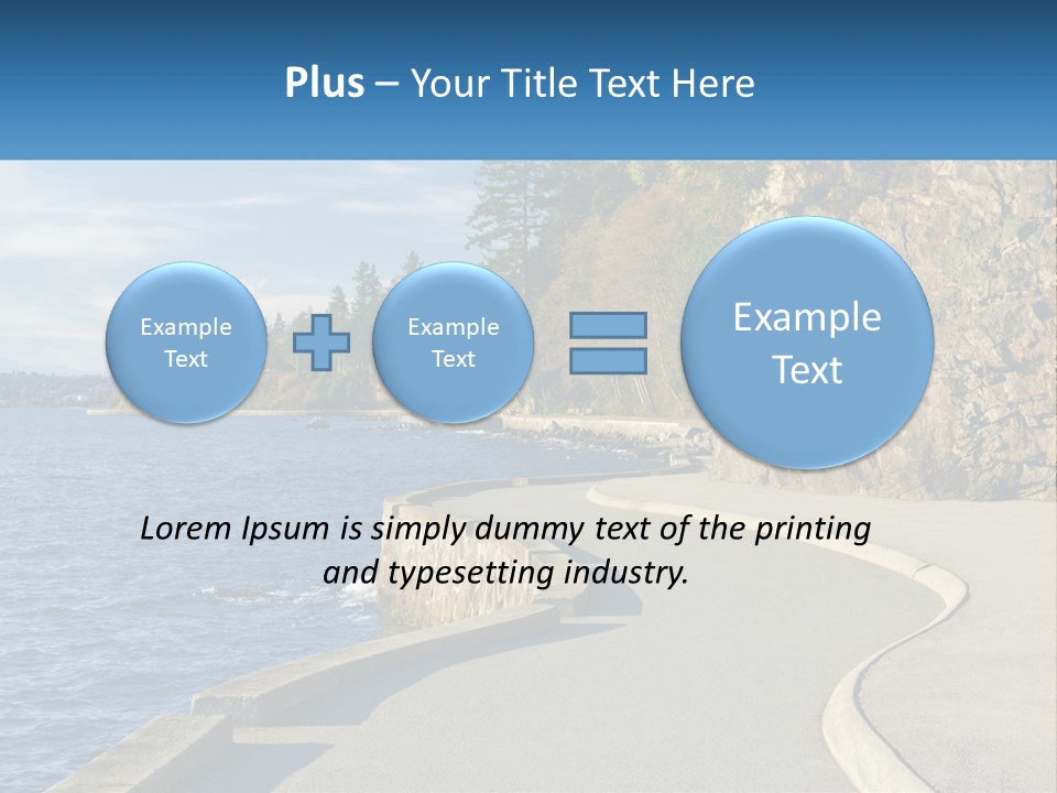 A Paved Road Next To A Body Of Water PowerPoint Template