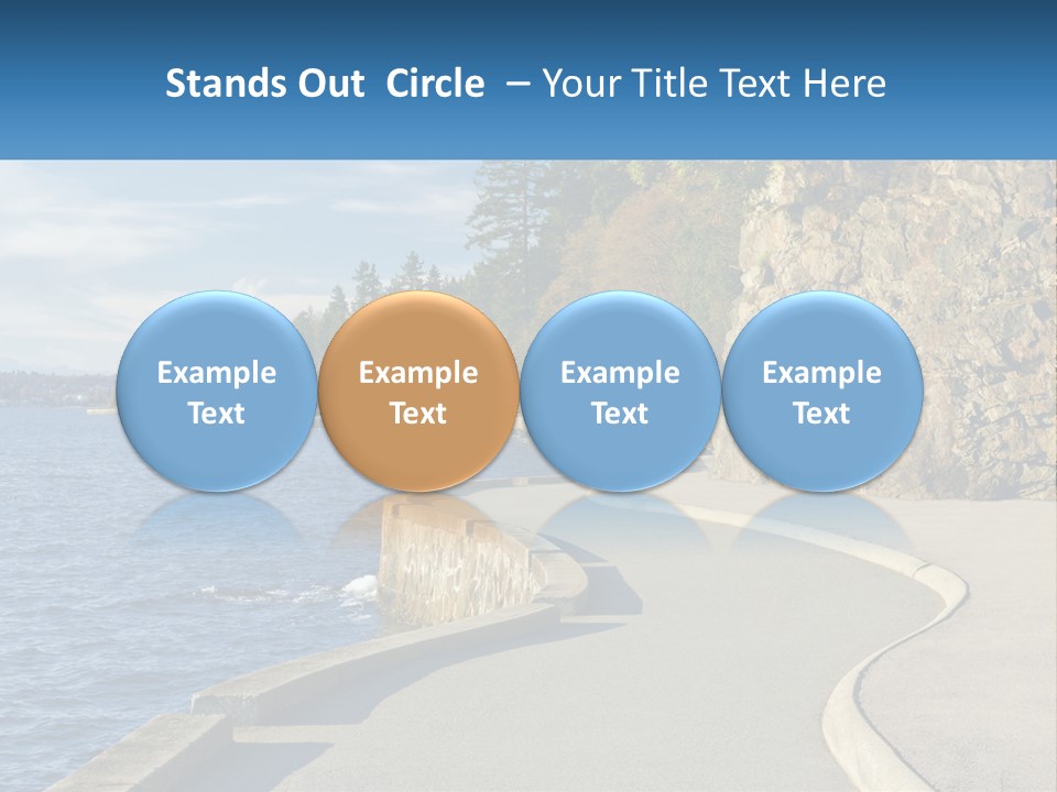 A Paved Road Next To A Body Of Water PowerPoint Template