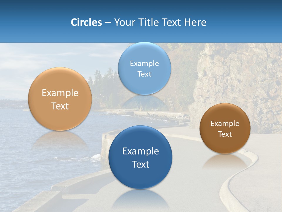 A Paved Road Next To A Body Of Water PowerPoint Template