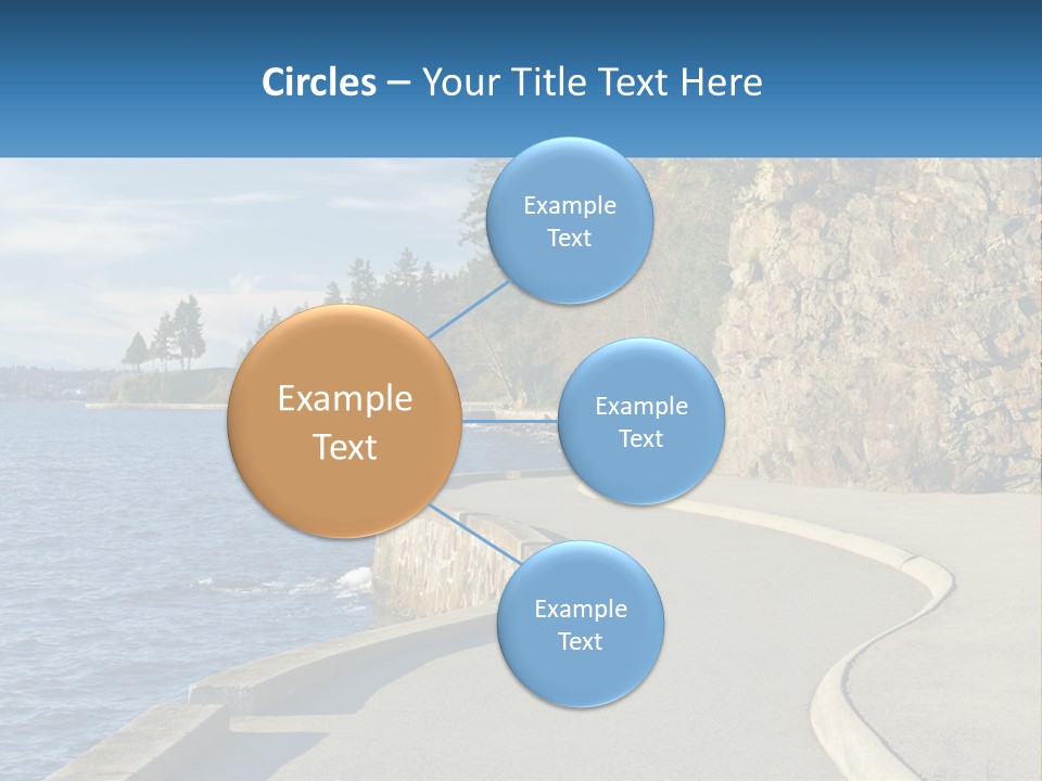 A Paved Road Next To A Body Of Water PowerPoint Template