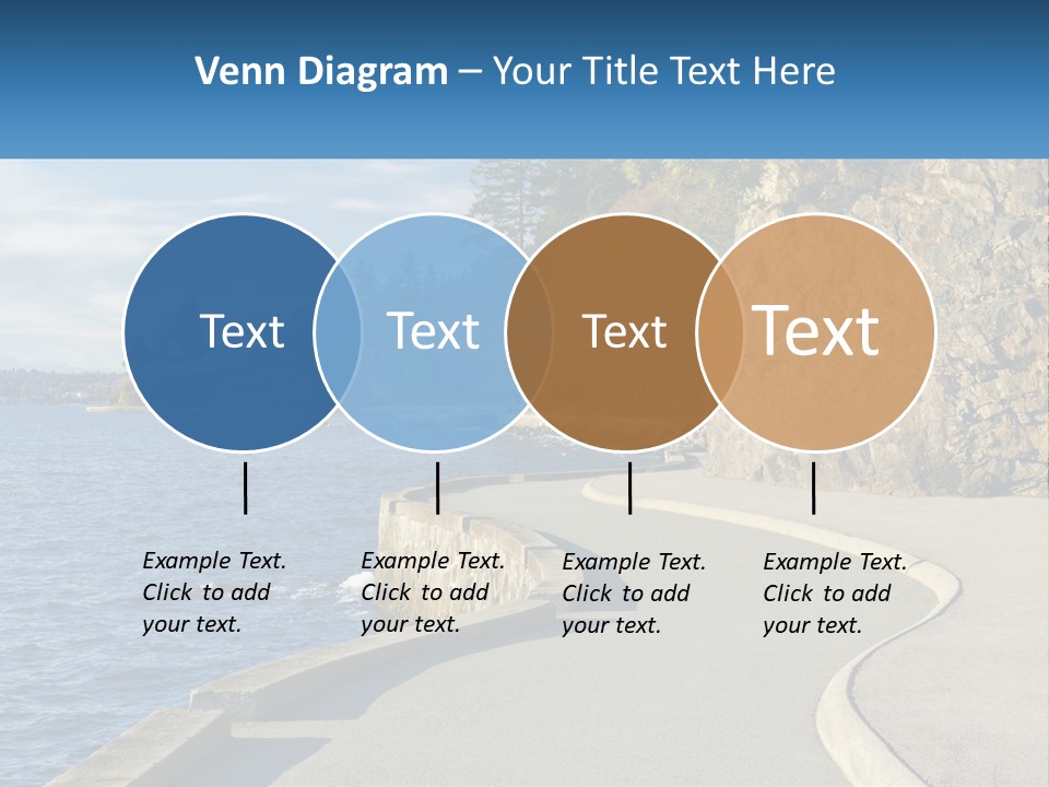 A Paved Road Next To A Body Of Water PowerPoint Template