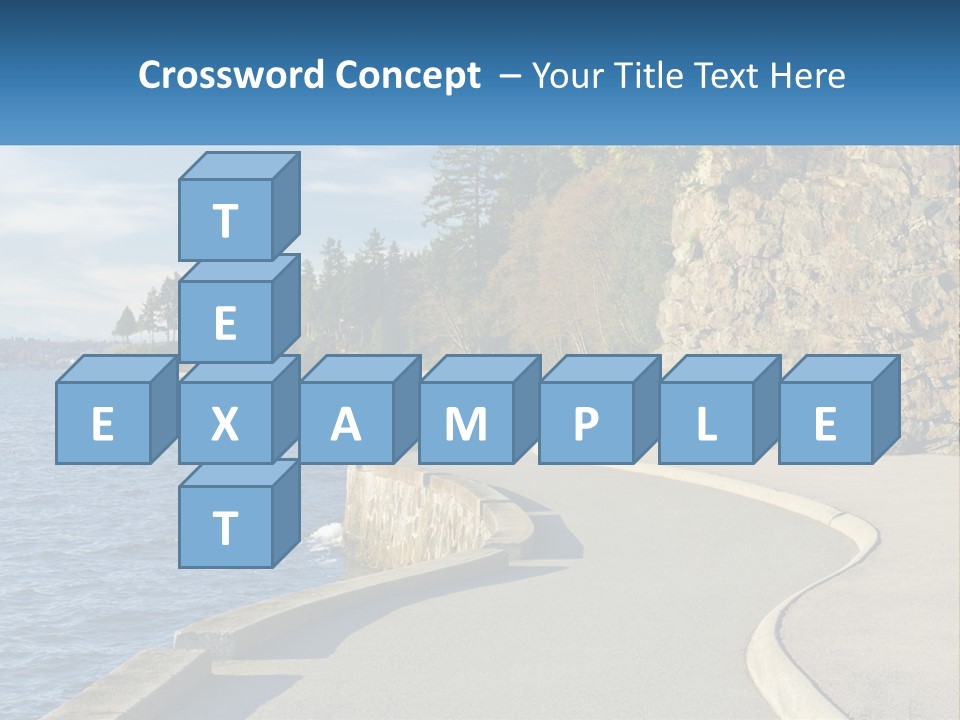 A Paved Road Next To A Body Of Water PowerPoint Template