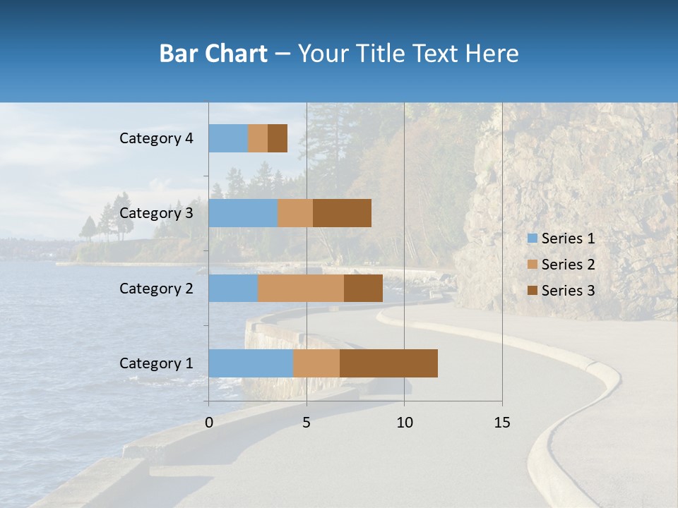 A Paved Road Next To A Body Of Water PowerPoint Template