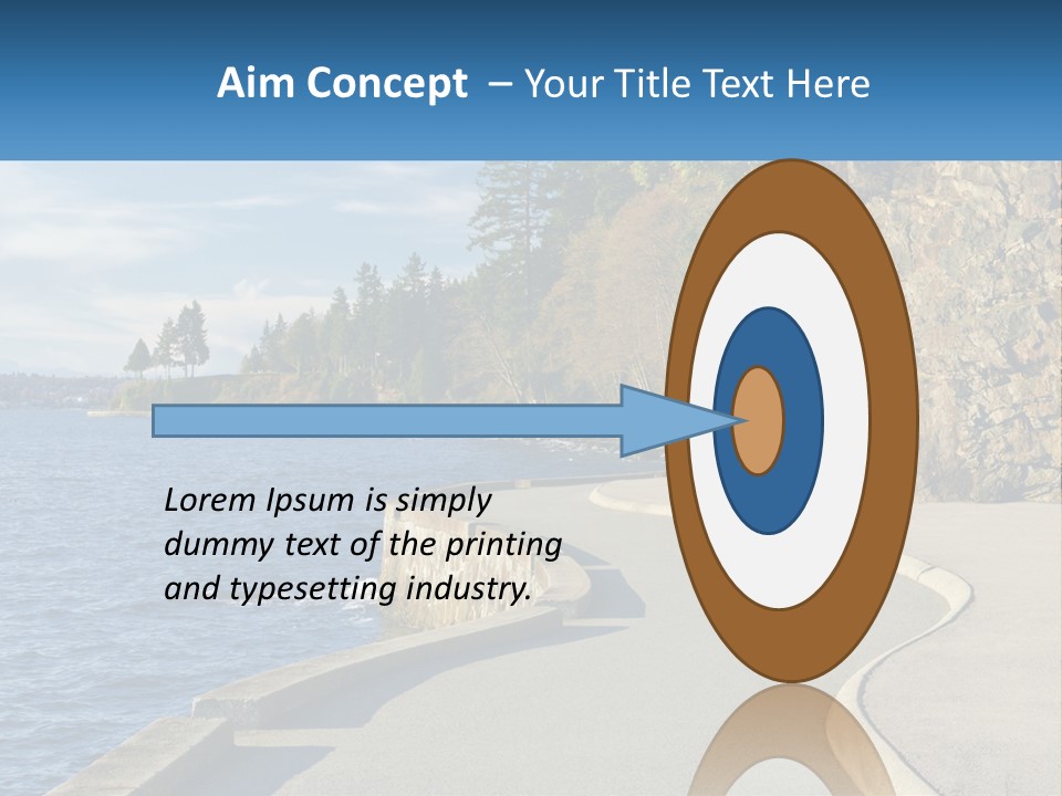 A Paved Road Next To A Body Of Water PowerPoint Template