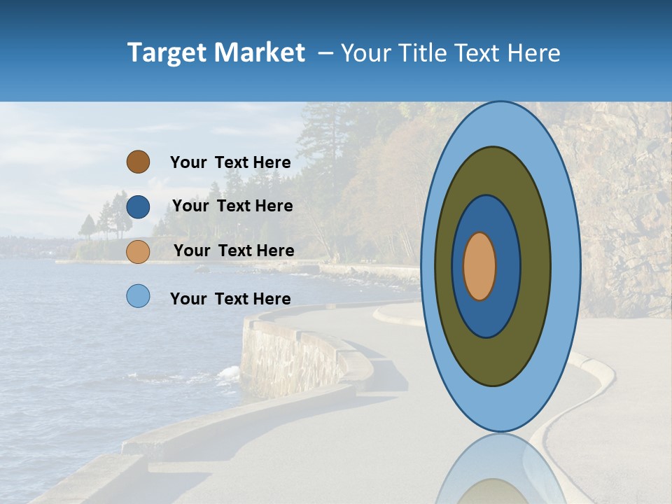 A Paved Road Next To A Body Of Water PowerPoint Template