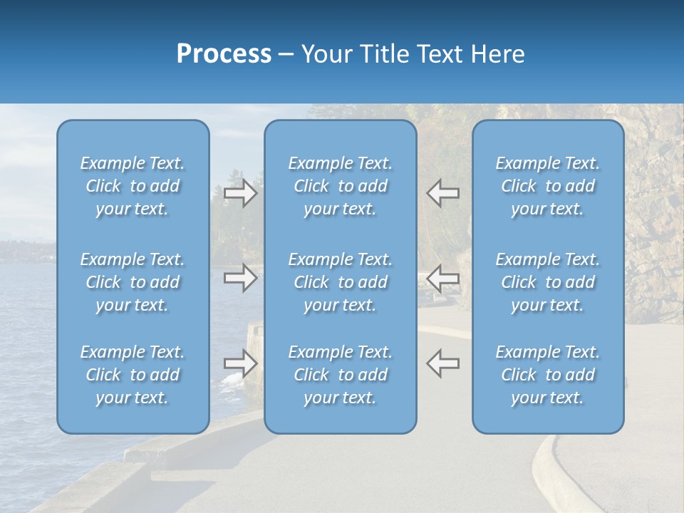 A Paved Road Next To A Body Of Water PowerPoint Template