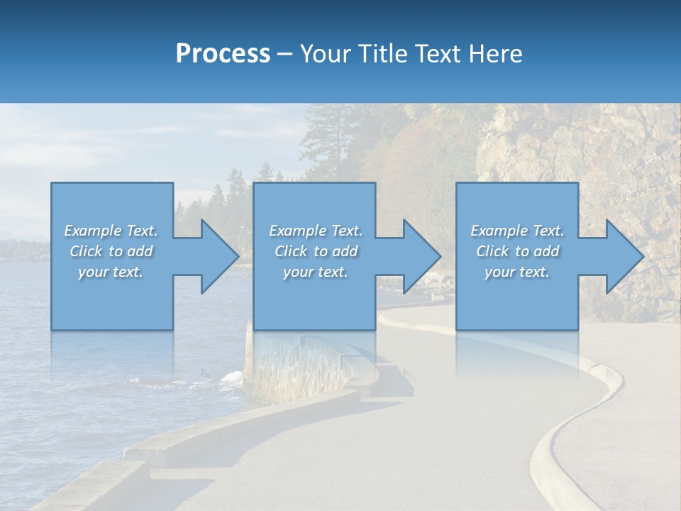 A Paved Road Next To A Body Of Water PowerPoint Template