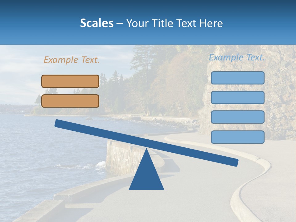 A Paved Road Next To A Body Of Water PowerPoint Template