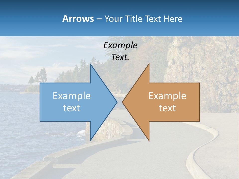 A Paved Road Next To A Body Of Water PowerPoint Template