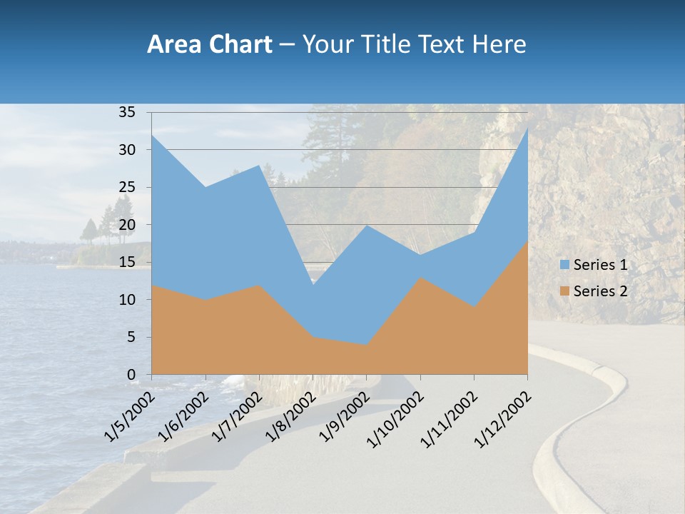 A Paved Road Next To A Body Of Water PowerPoint Template