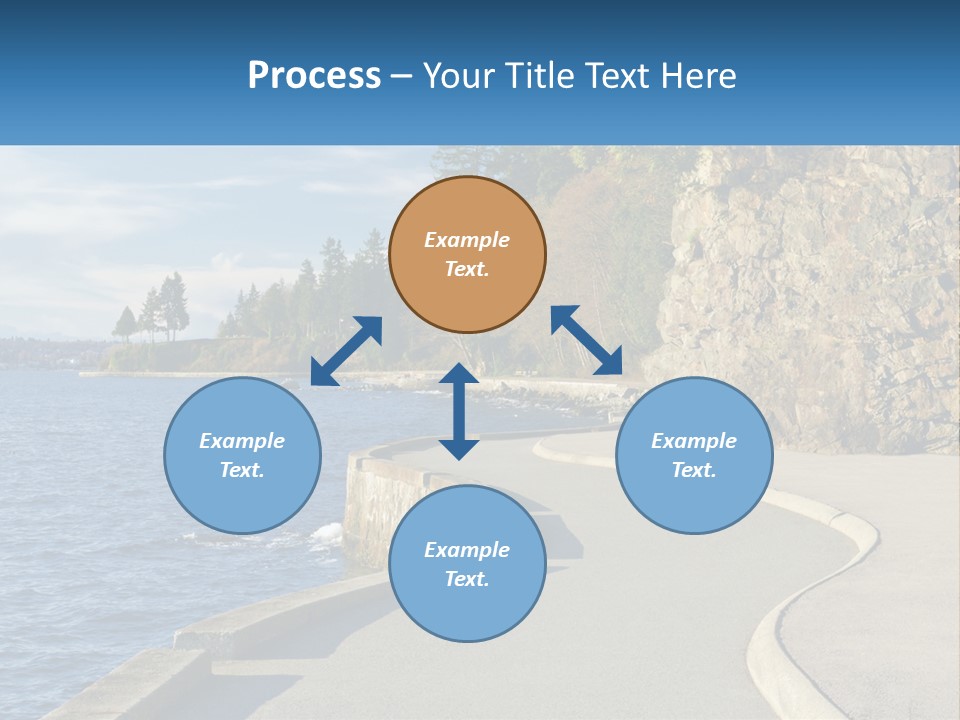 A Paved Road Next To A Body Of Water PowerPoint Template
