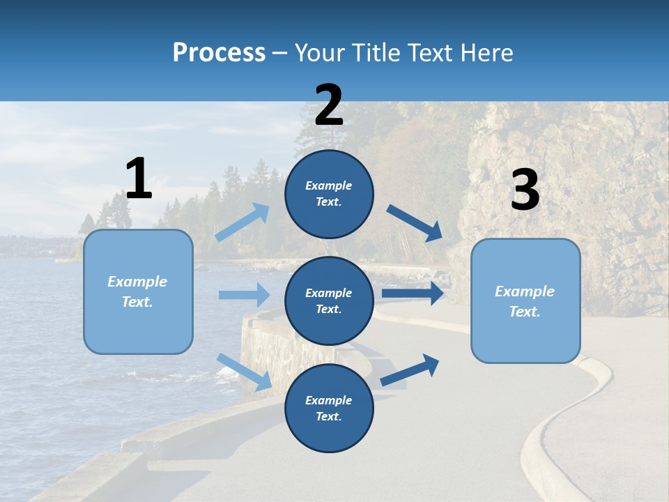 A Paved Road Next To A Body Of Water PowerPoint Template