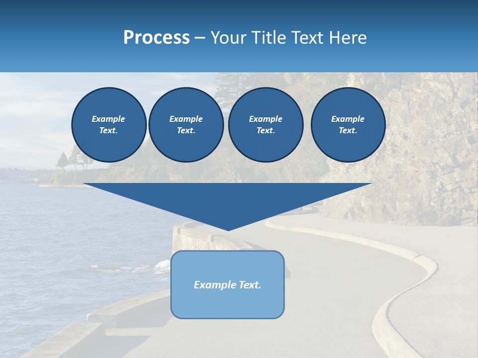 A Paved Road Next To A Body Of Water PowerPoint Template