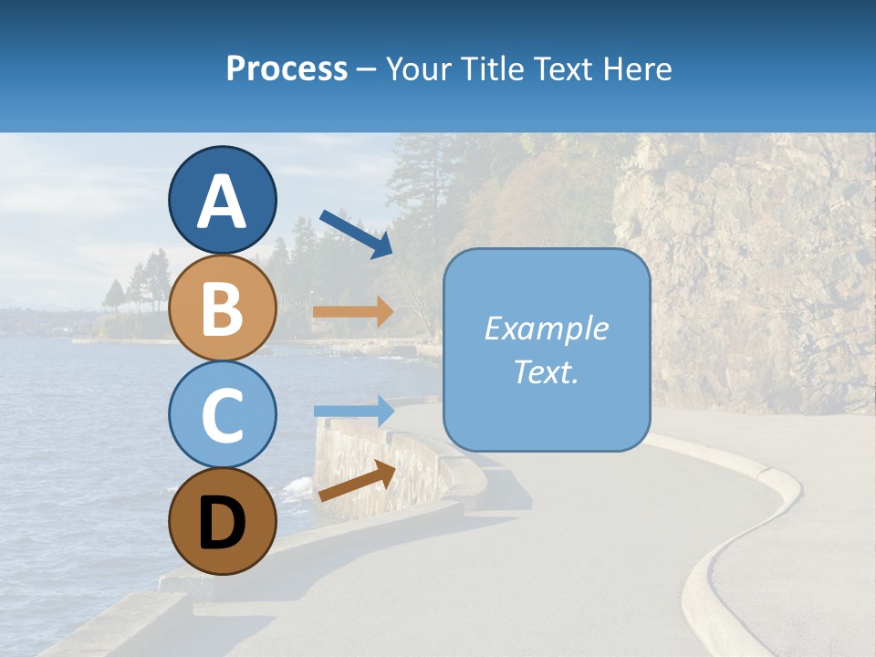 A Paved Road Next To A Body Of Water PowerPoint Template