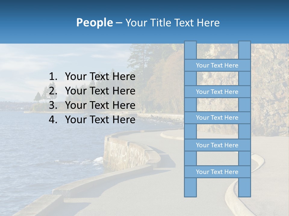 A Paved Road Next To A Body Of Water PowerPoint Template