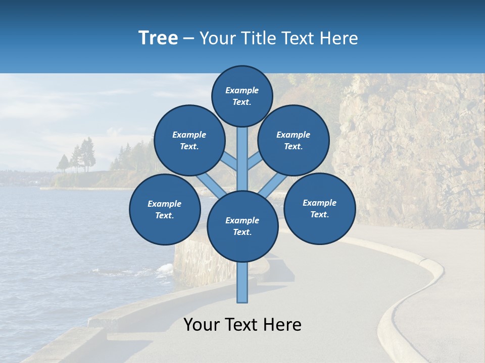 A Paved Road Next To A Body Of Water PowerPoint Template