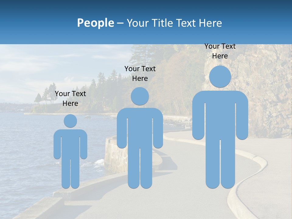A Paved Road Next To A Body Of Water PowerPoint Template