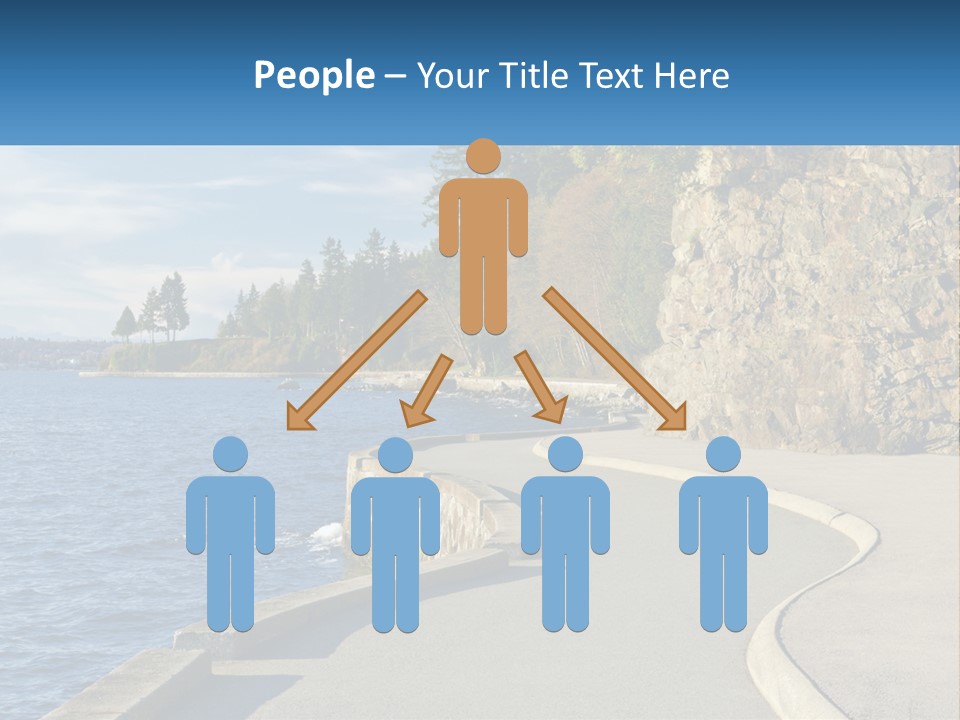 A Paved Road Next To A Body Of Water PowerPoint Template