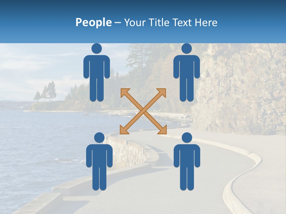 A Paved Road Next To A Body Of Water PowerPoint Template