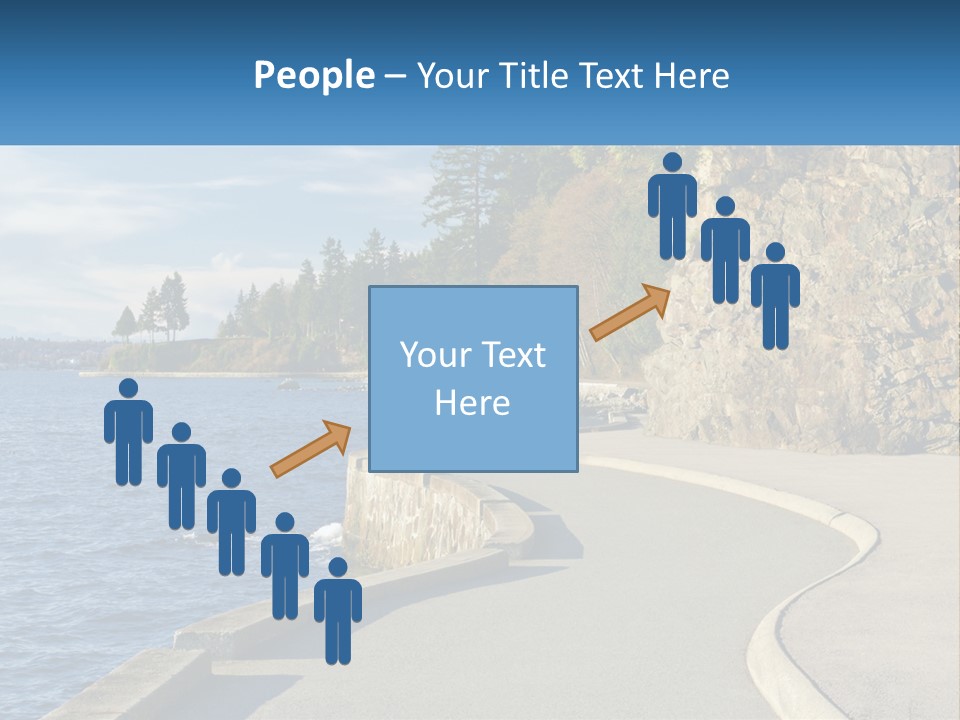 A Paved Road Next To A Body Of Water PowerPoint Template