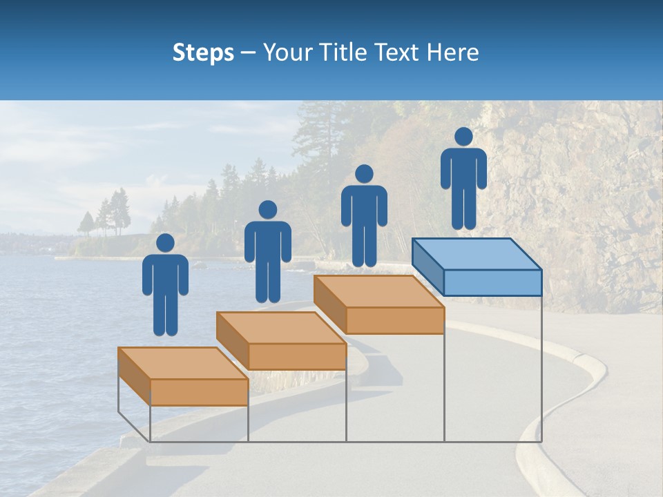 A Paved Road Next To A Body Of Water PowerPoint Template