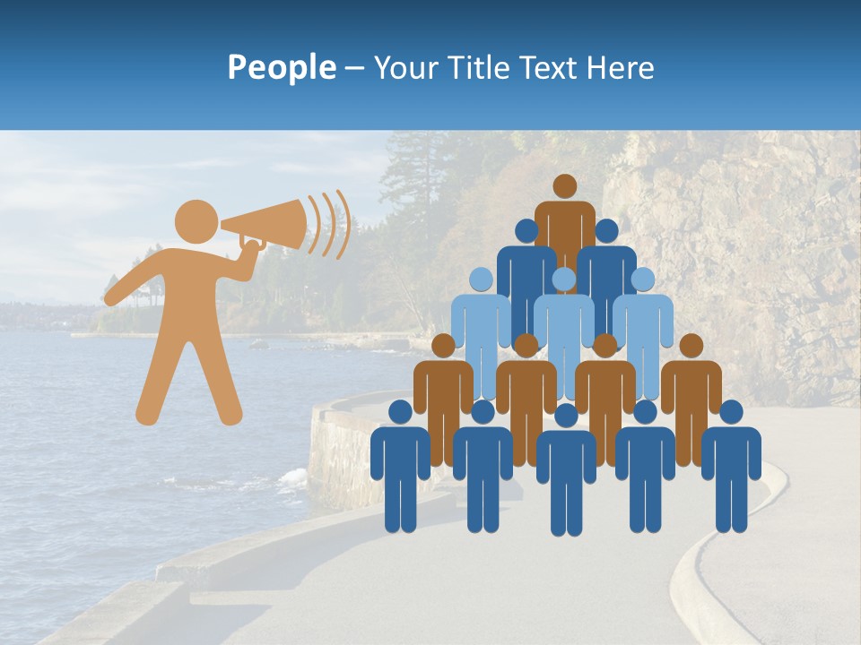 A Paved Road Next To A Body Of Water PowerPoint Template