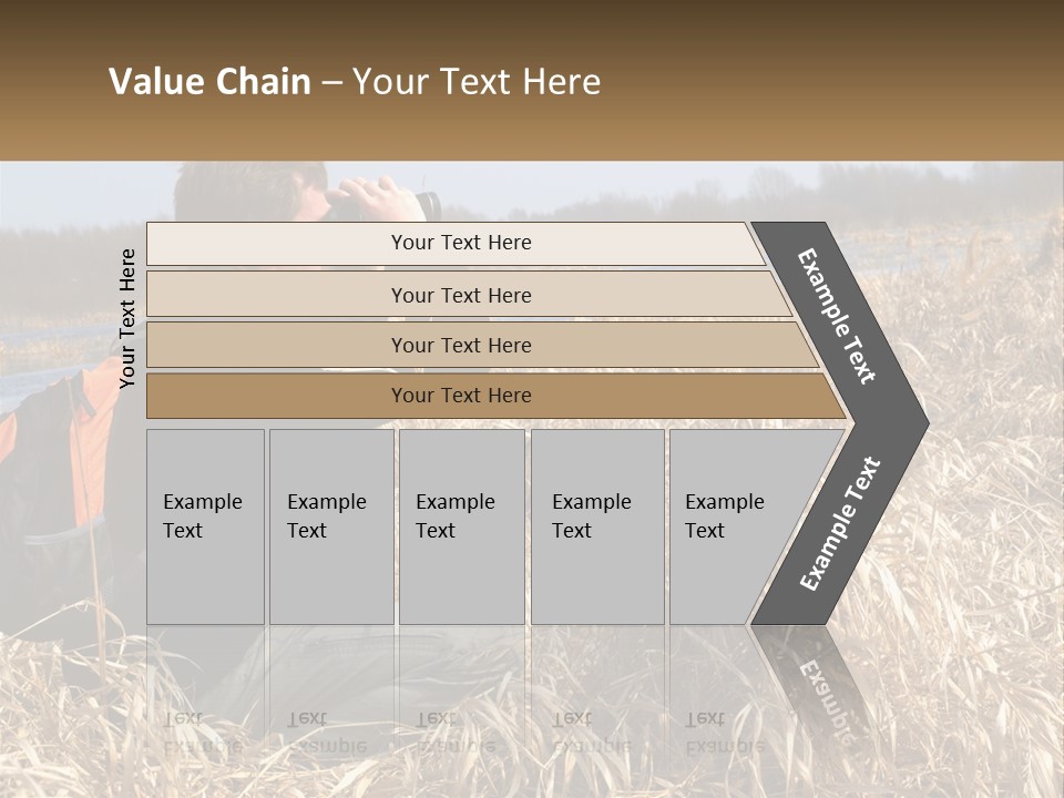 A Man Sitting In A Field Looking Through Binoculars PowerPoint Template