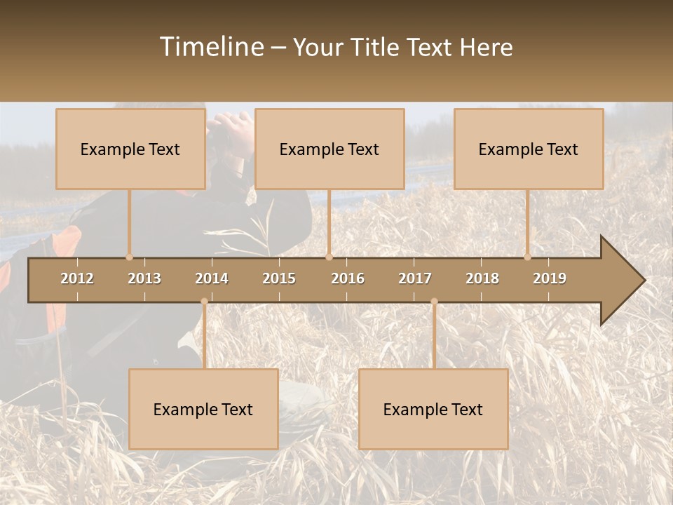 A Man Sitting In A Field Looking Through Binoculars PowerPoint Template