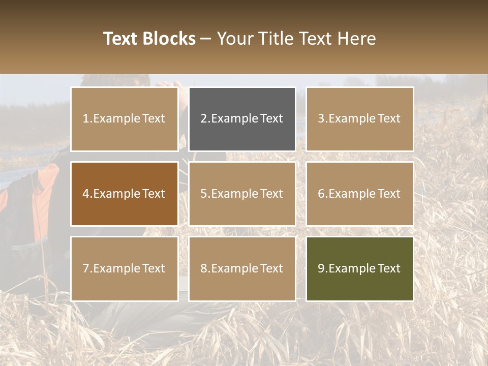 A Man Sitting In A Field Looking Through Binoculars PowerPoint Template