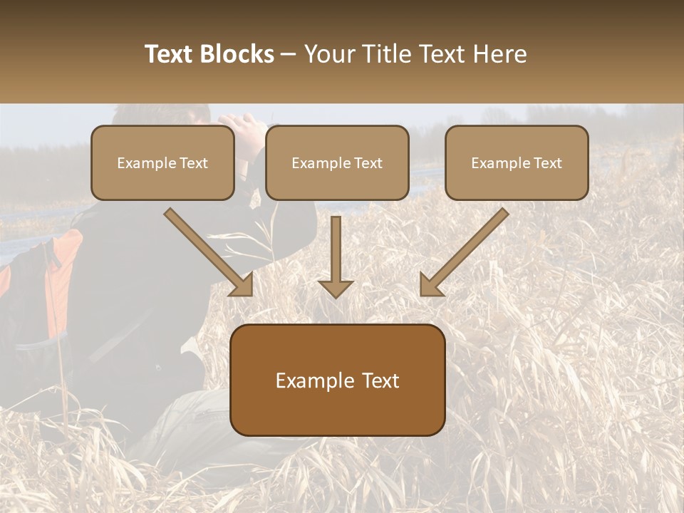 A Man Sitting In A Field Looking Through Binoculars PowerPoint Template