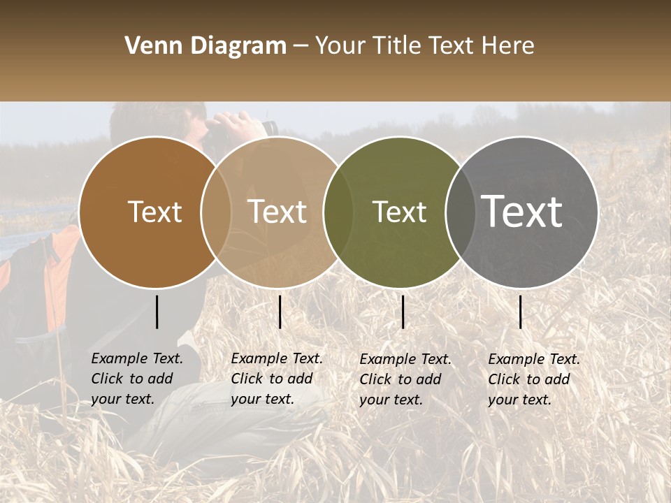 A Man Sitting In A Field Looking Through Binoculars PowerPoint Template
