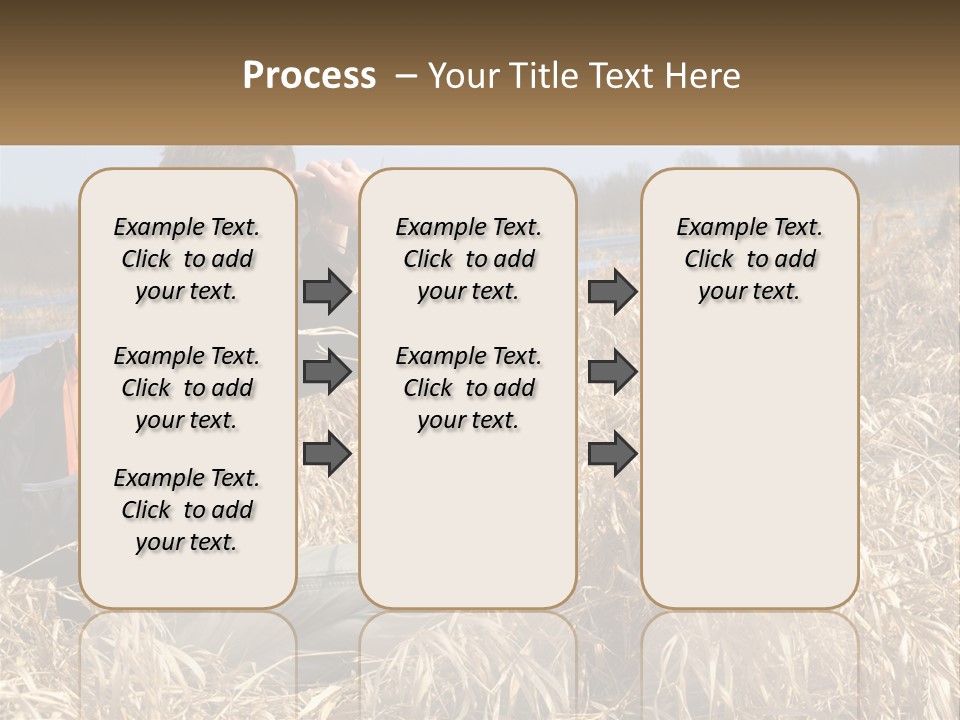 A Man Sitting In A Field Looking Through Binoculars PowerPoint Template