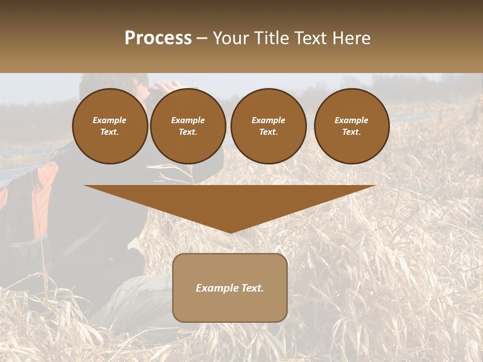 A Man Sitting In A Field Looking Through Binoculars PowerPoint Template