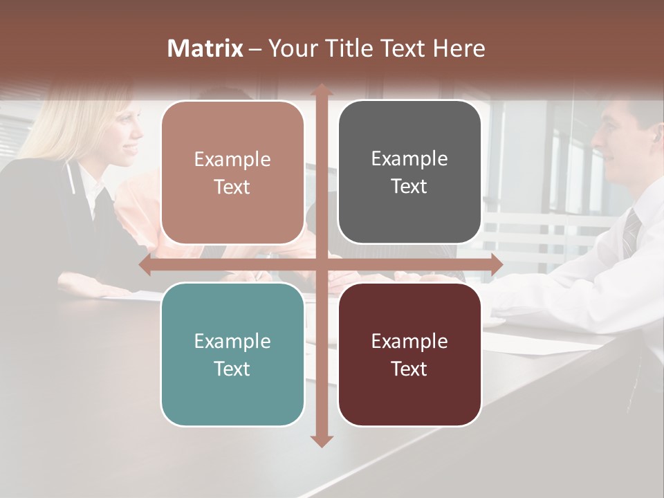 A Group Of Business People Sitting Around A Conference Table PowerPoint Template