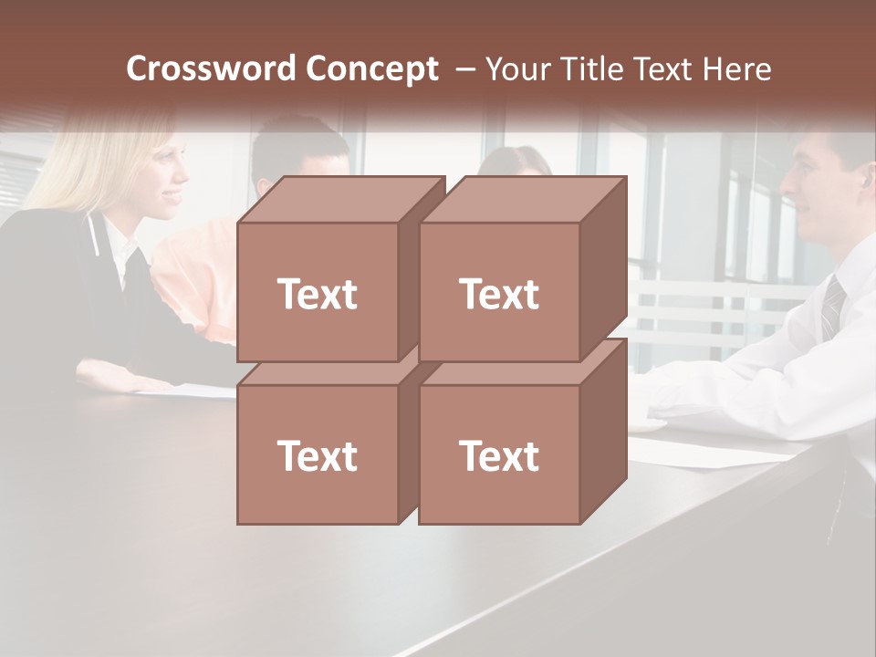 A Group Of Business People Sitting Around A Conference Table PowerPoint Template