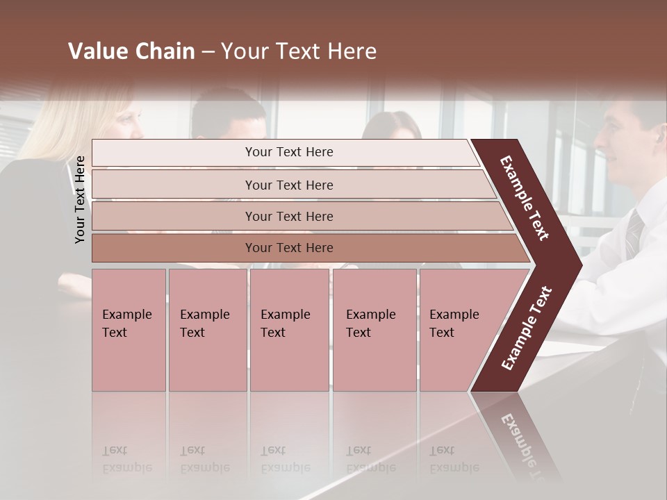 A Group Of Business People Sitting Around A Conference Table PowerPoint Template