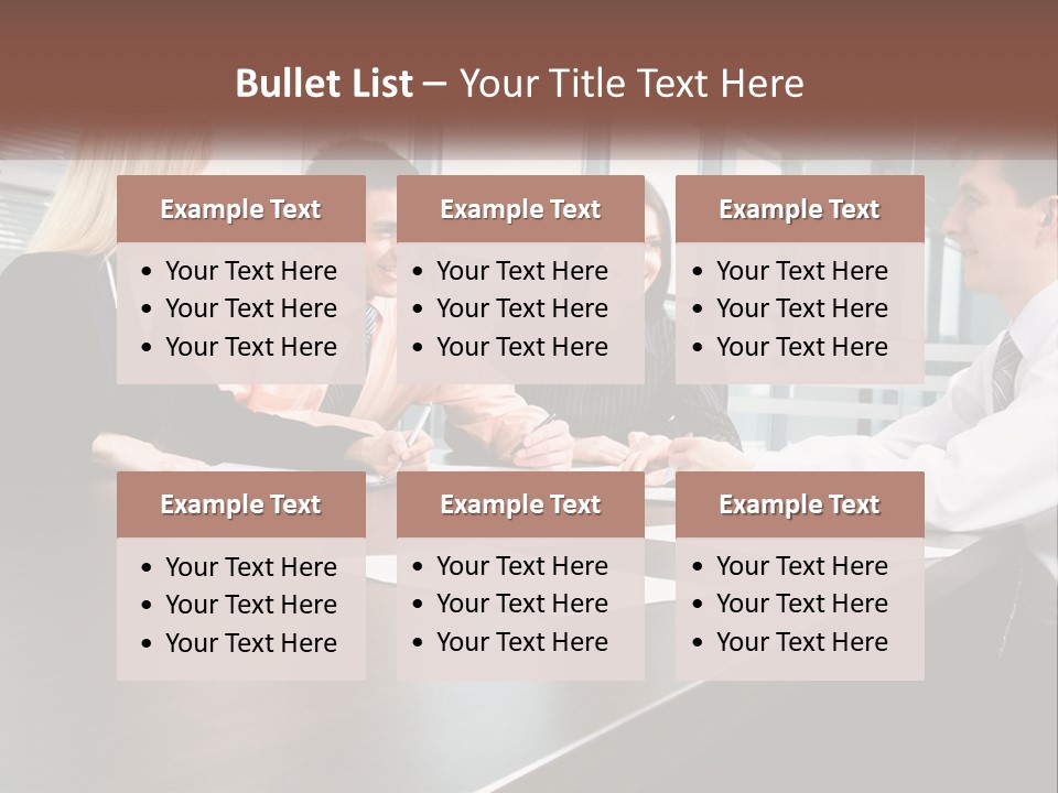 A Group Of Business People Sitting Around A Conference Table PowerPoint Template