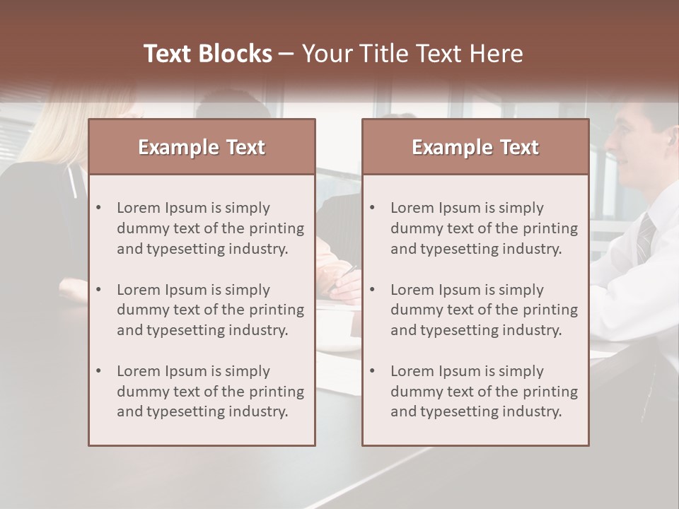 A Group Of Business People Sitting Around A Conference Table PowerPoint Template