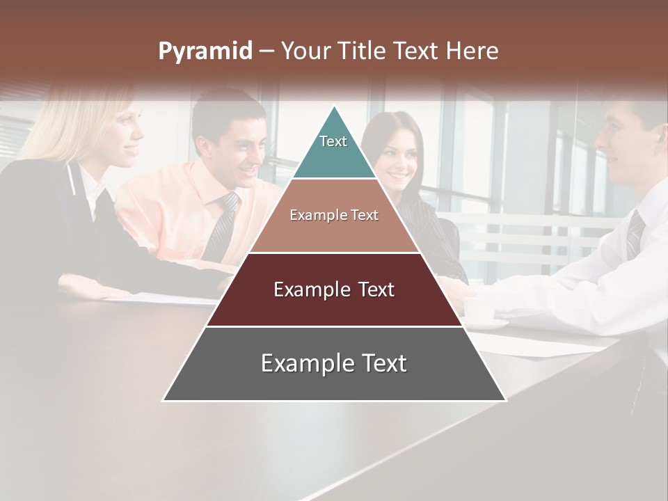 A Group Of Business People Sitting Around A Conference Table PowerPoint Template