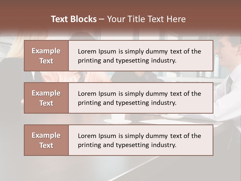 A Group Of Business People Sitting Around A Conference Table PowerPoint Template