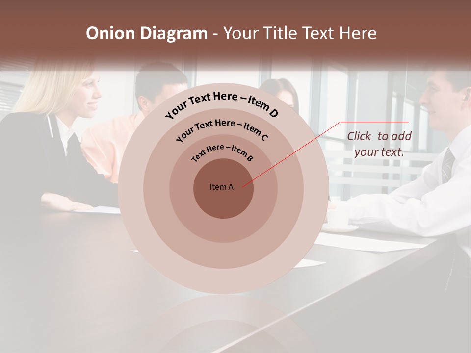 A Group Of Business People Sitting Around A Conference Table PowerPoint Template